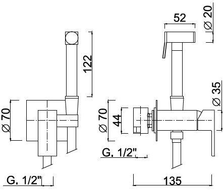 Rubinetteria Giulini Встраиваемый однорычажный смеситель для биде Pablolux Fsh20p - Вид №1