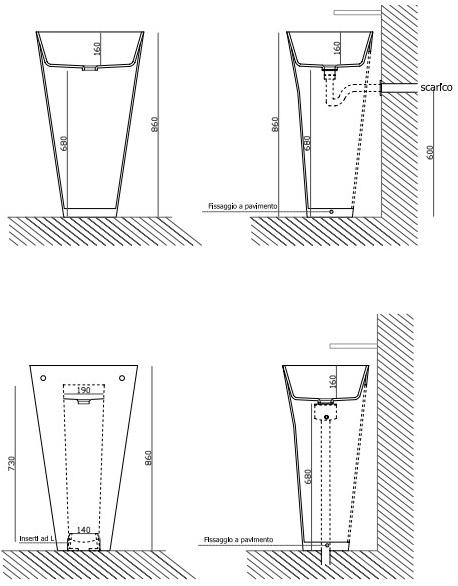 5405p Напольная раковина стоящая овальная Galassia MEG11 - Вид №2