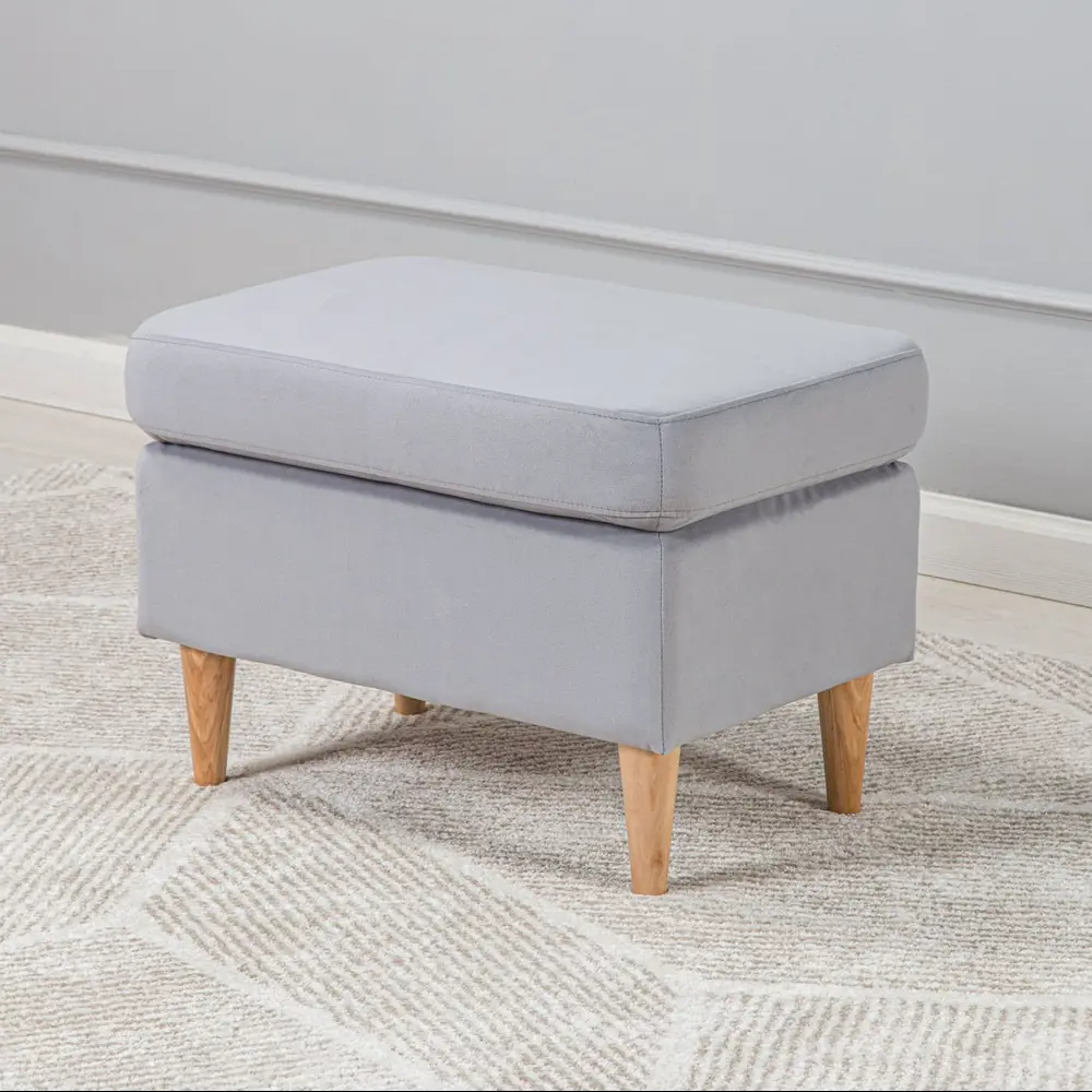 Пуф на ножках велюр Salotti Нильс Velutto 52 серый 60x43.5 см STLM-2110089 - Вид №1