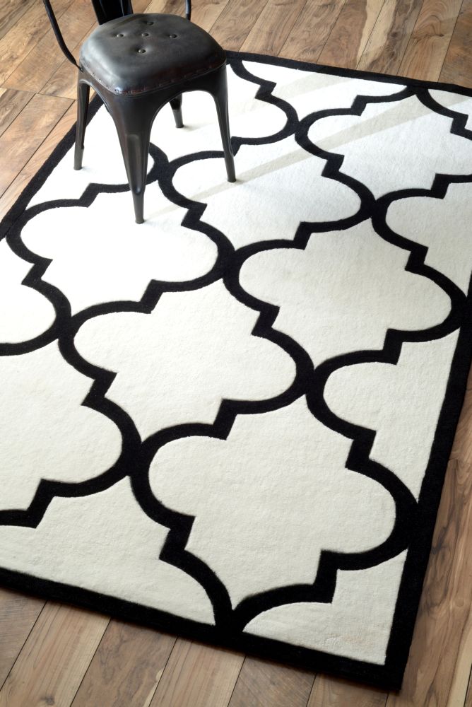 Ковер Trelli белый 120х180 DOLLY CAPRETS ДИЗАЙНЕРСКИЕ, ТРЕЛЬЯЖНЫЙ УЗОР 015107 Белый;чёрный  - Вид №1