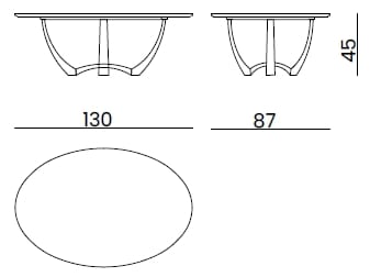 Овальный мраморный журнальный столик Bizzotto Italia Symphony-Infinity ARCH-00066410 - Вид №3