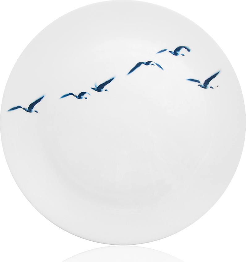 10603384 Dibbern Тарелка подстановочная Dibbern "Синие птицы" 32см Фарфор костяной 