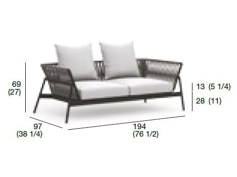 2-местный садовый диван с ремнями RODA Piper ARCH-00033182 - Вид №4