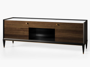 Мраморный и деревянный шкаф для телевизора