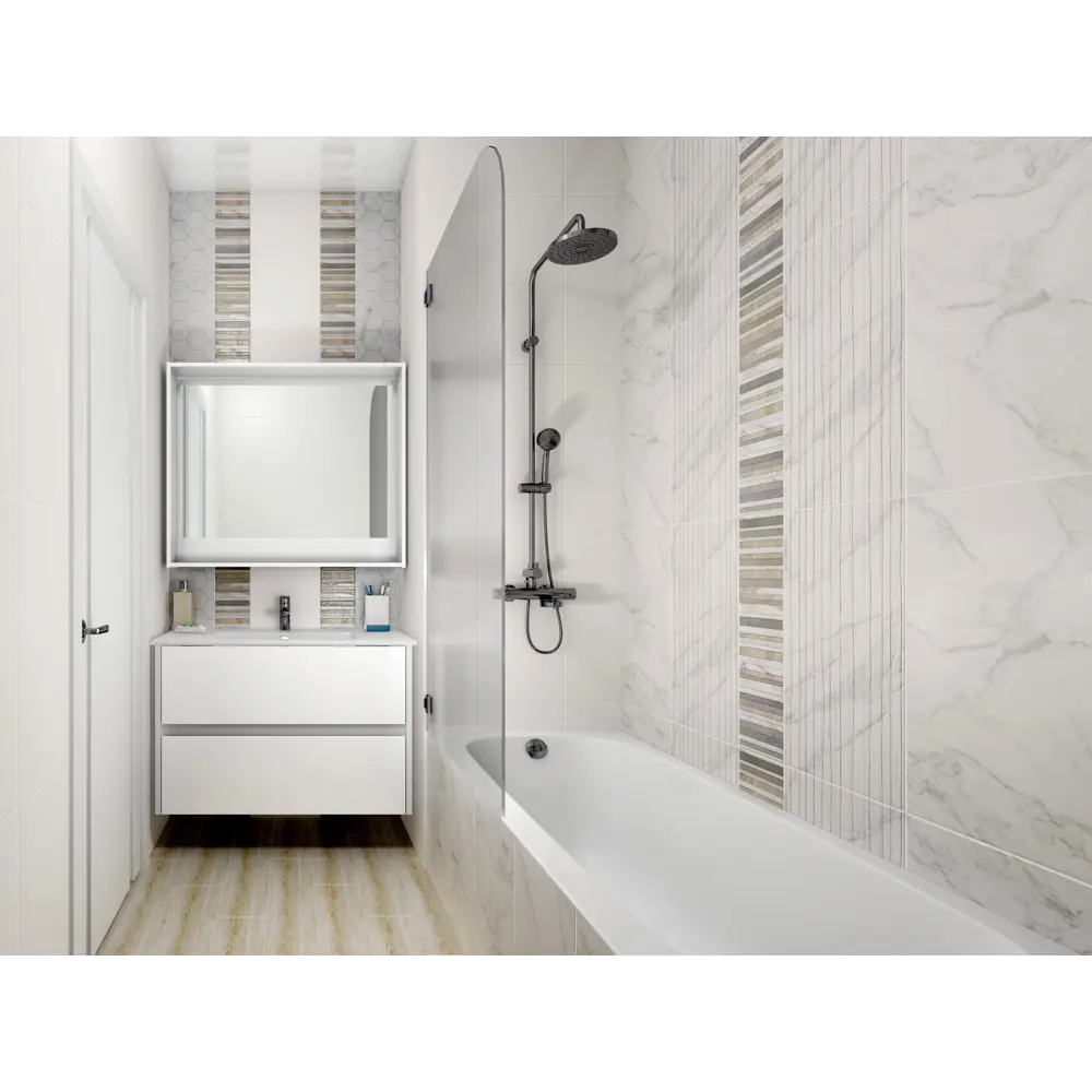 Плитка настенная Wave Marble 60x30 см 1.62 м2 цвет белый матовый BELANI STLM-2017207 - Вид №6