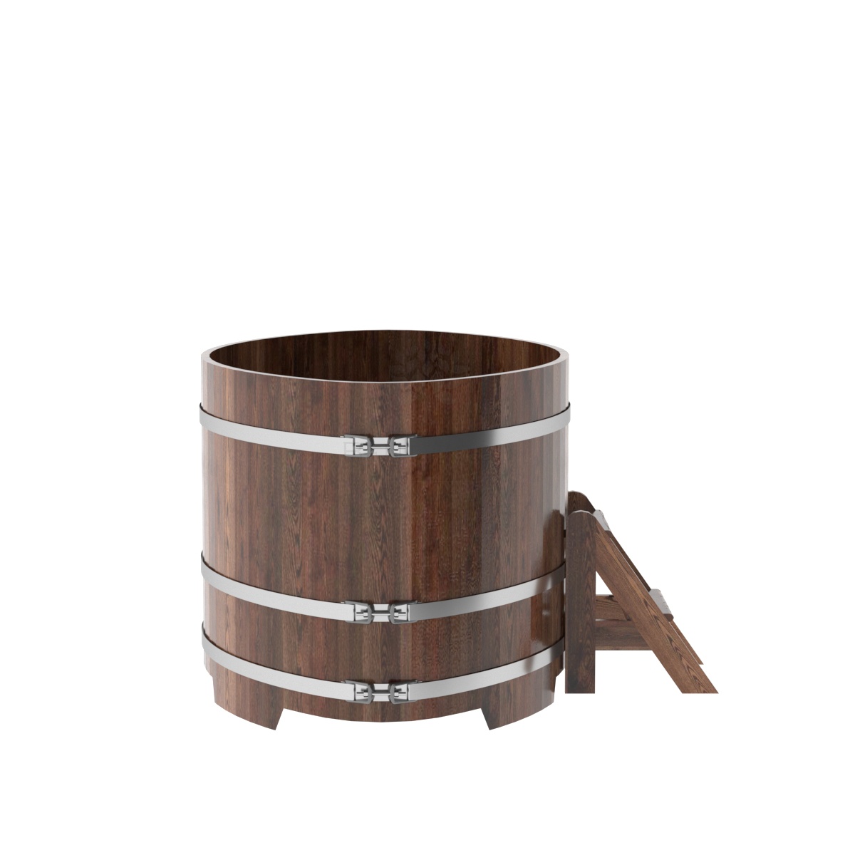 1186 Купель овальная из лиственницы 1,15х1,83х1,0 морёная премиум Alyarus  - Вид №2