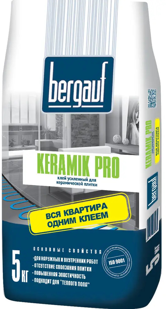 Клей для плитки Bergauf Keramik Pro - универсальный состав для сложных поверхностей 12780796