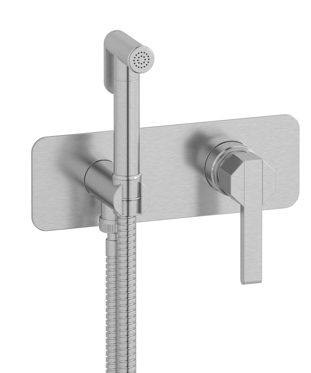 Внешние части гигенического душа со смесителем. WE ARE IB bl706ss Brushed Nickel Belmondo 