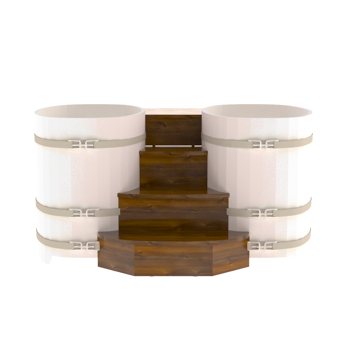 2331 Подиум на 2 купели 0,76х1,16 Рустик морёный Alyarus  - Вид №1