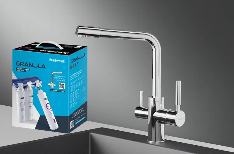 Комплект кухонный смеситель Granula 2015 Хром + Фильтр Granula 2015-ST171