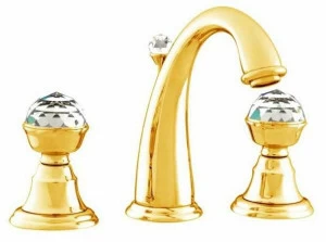 Bronces Mestre Смеситель для мойки на 3 отверстия с кристаллами swarovski® Pacifica
