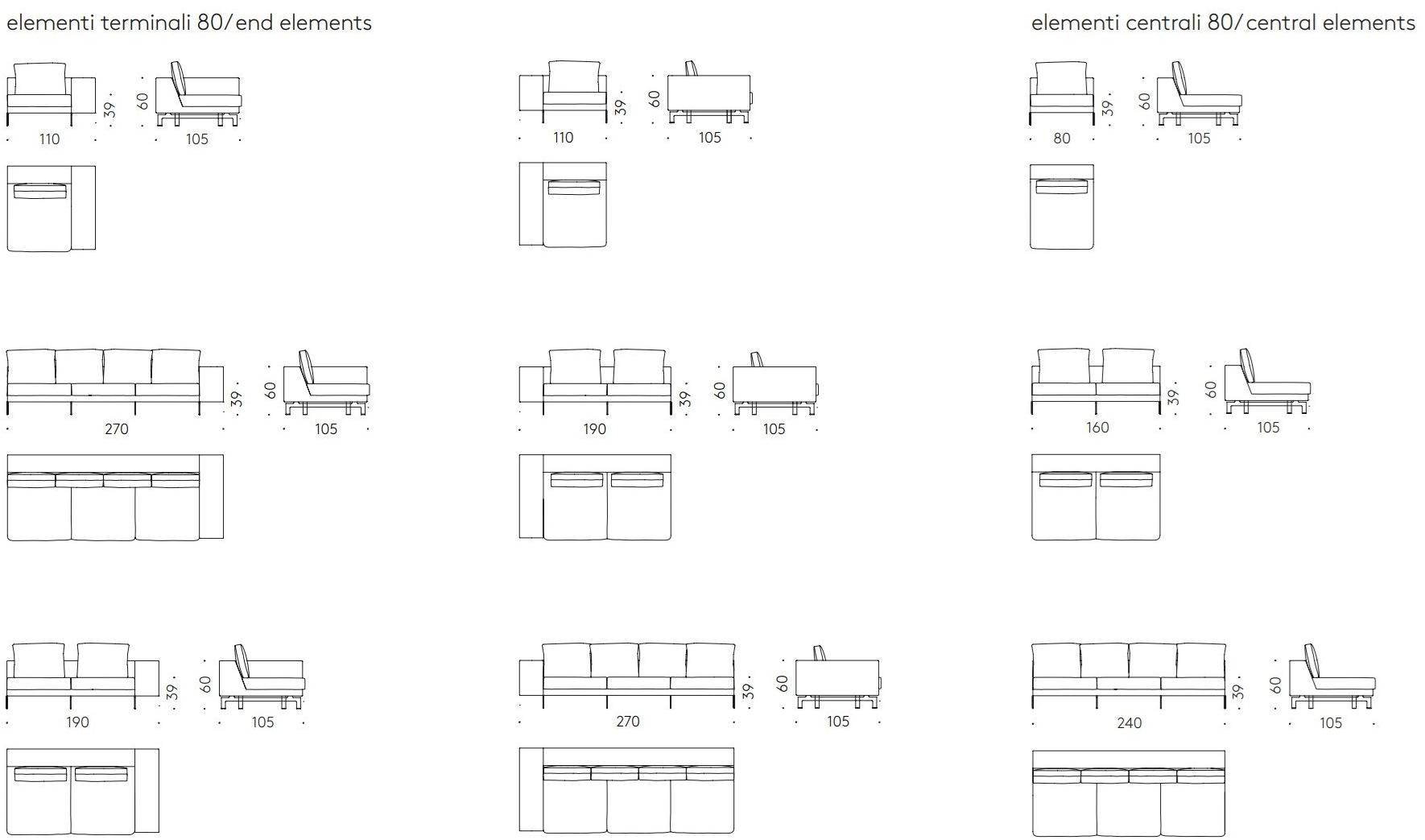 DE PADOVA 3-х местный диван с шезлонгом Flying landscape sun-id-1429104 - Вид №5