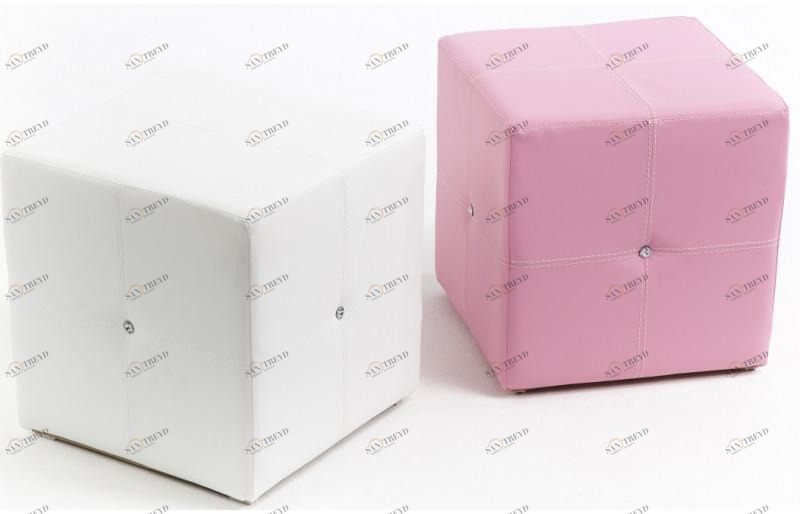 Пуфик ABC-KING квадратный белый со стразами Сваровски 4631147959416