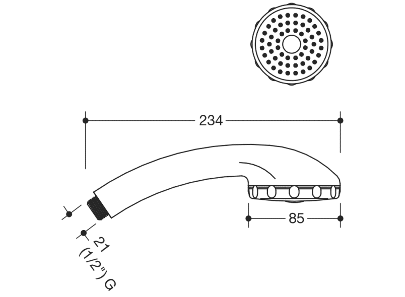 950.33.E034 Ручной душ, малоаэрозольный HEWI Universalprodukte  - Вид №1