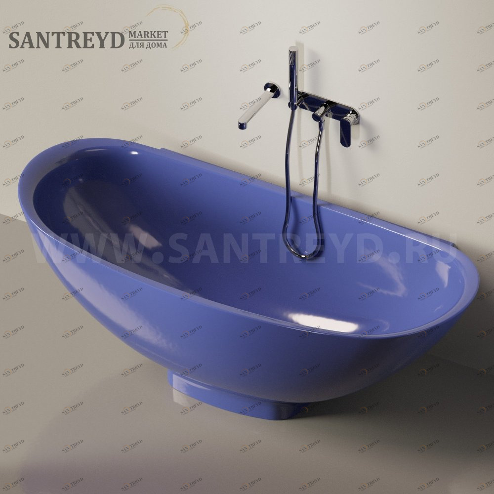 Ванна пристенная IO e SI синяя Ceramica Flaminia IO705003