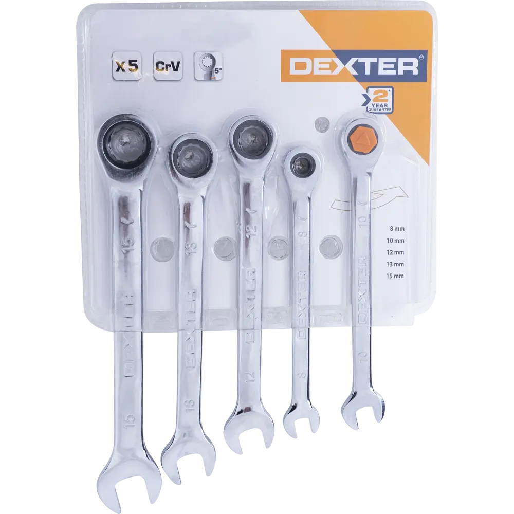 Набор ключей с трещоткой Dexter, 5 шт. 81961258 STLM-2190729  - Вид №3