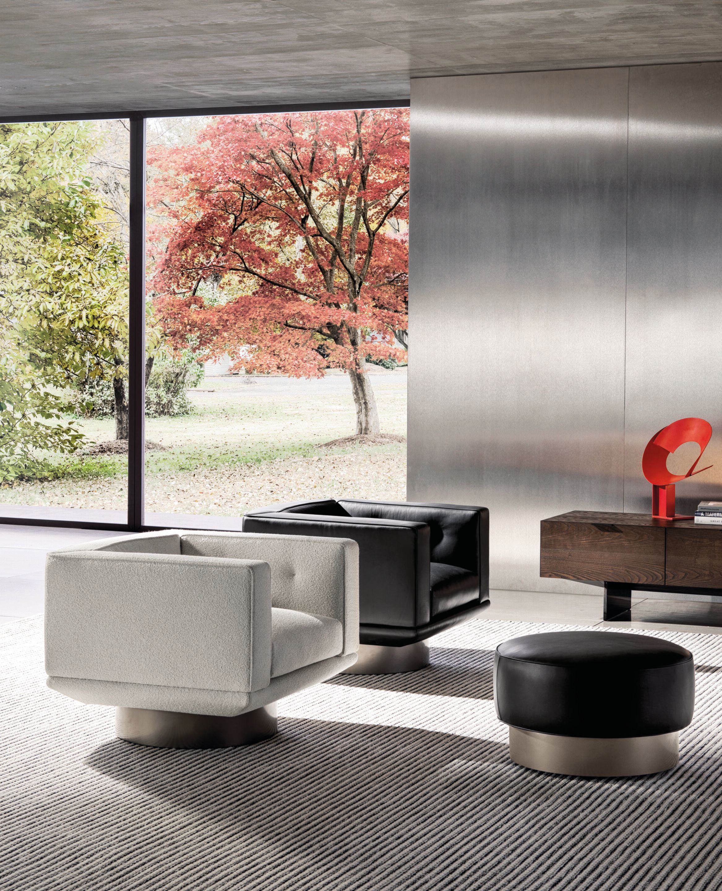 Кожаное вращающееся кресло с подлокотниками Minotti SALLY ARCH-00010052 - Вид №1