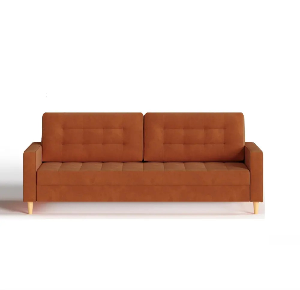 91581507 Раскладной диван Hypnoz Lugo 223x92.5x94 см велюр цвет коричневый STLM-1094882