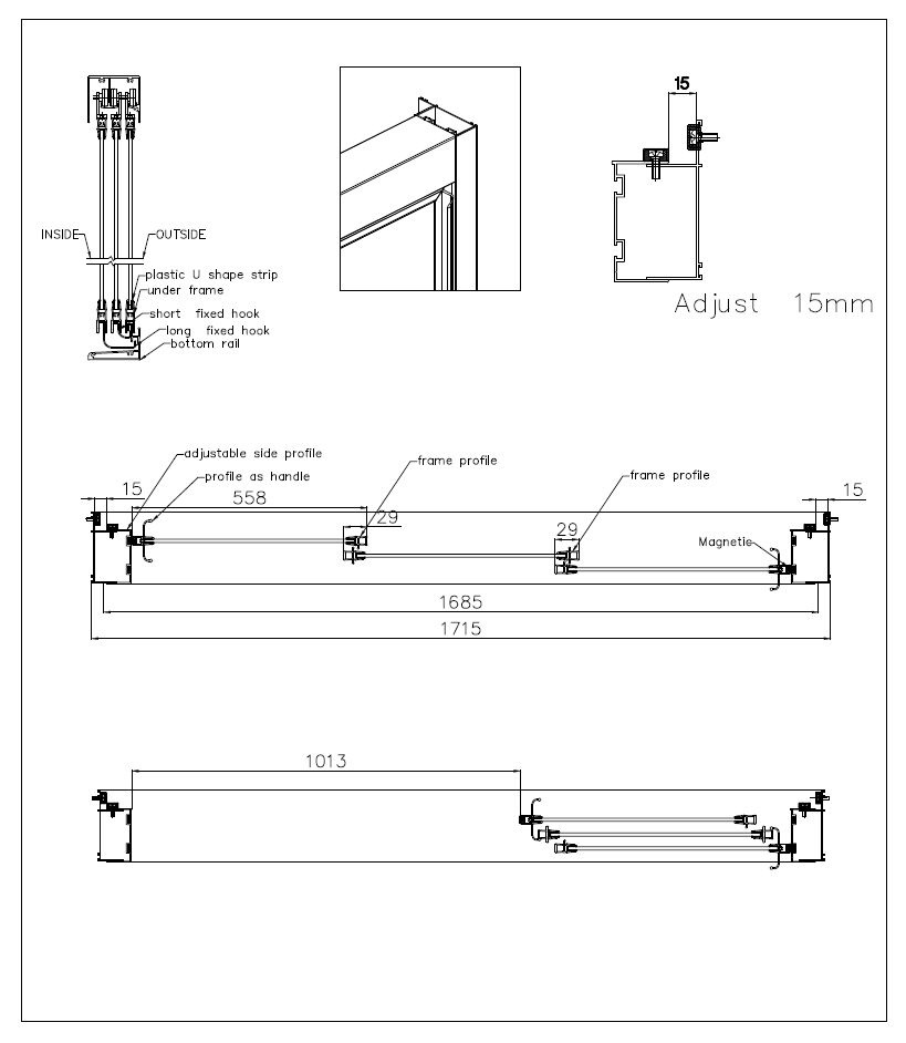 Душевая дверь в нишу CEZARES FAMILY-B-BF-3-170-C-Cr - Вид №4
