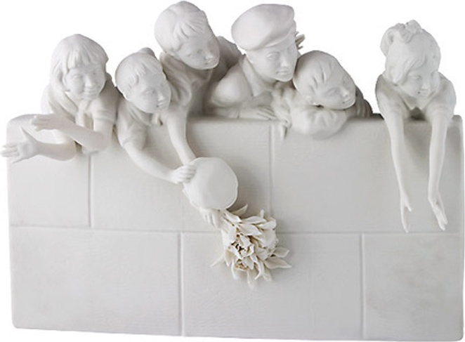 1048370 Klimenkoff Скульптура "Дети на шлюзе" Фарфор твердый 