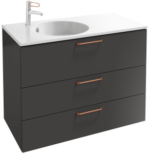 EB2534-R7-M90 Тумба под столешницу 100 см, 3 ящика, бронзовая ручка JACOB DELAFON ODÉON RIVE GAUCHE