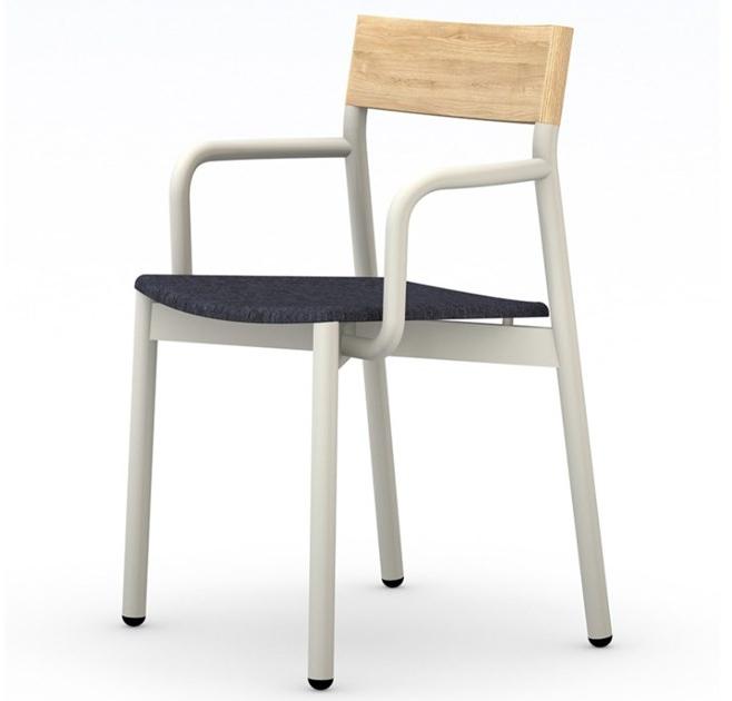 Vela Arredamenti Штабелируемый стул из железа и дерева с подлокотниками sun-id-1427990 - Вид №3