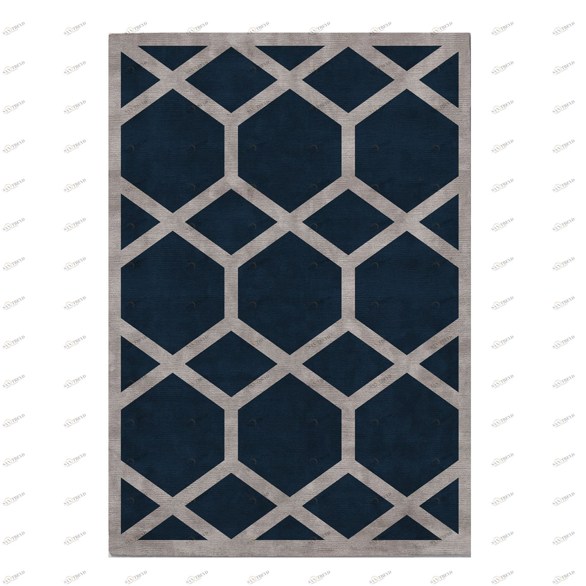 Ковер Ahston Blue 150x220 синий RUGBERRY ДИЗАЙНЕРСКИЕ, AHSTON 326019 Синий 