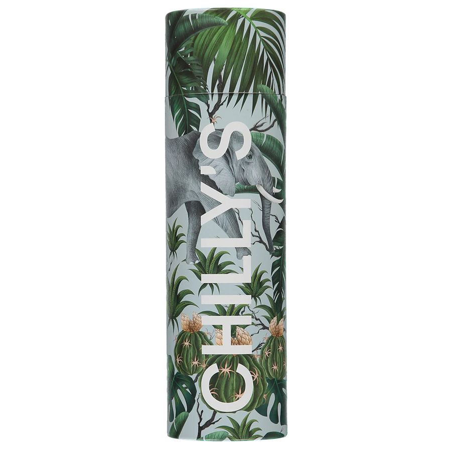 Термос из нержавеющей стали зеленый 500 мл Tropical Elephant CHILLY'S BOTTLES ДИЗАЙНЕРСКИЕ 00-3954335 Зеленый  - Вид №1