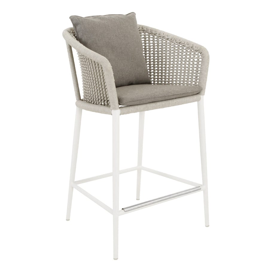 Табурет из морской веревки и алюминия с подлокотниками JANUS et Cie Knot ARCH-00021697 - Вид №8