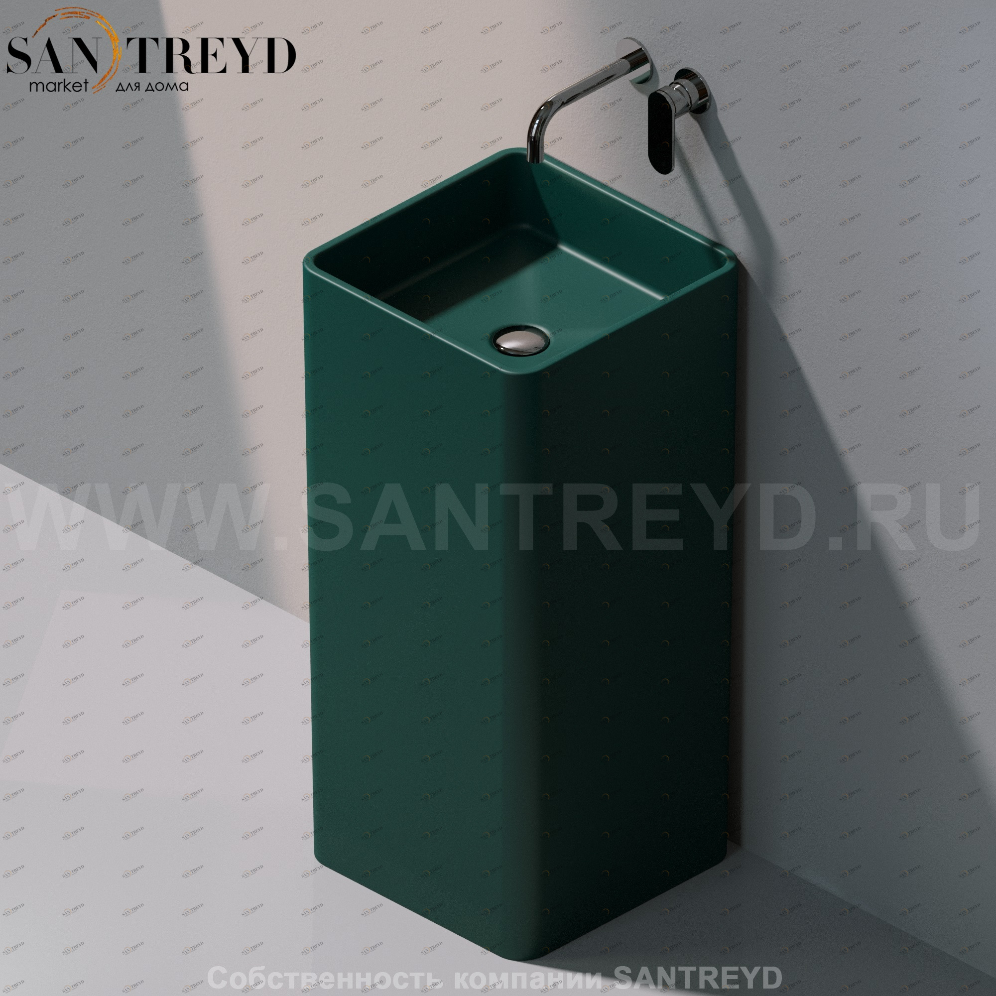 MW40P5020 Напольная раковина стоящая квадратная Ceramica Flaminia Mono