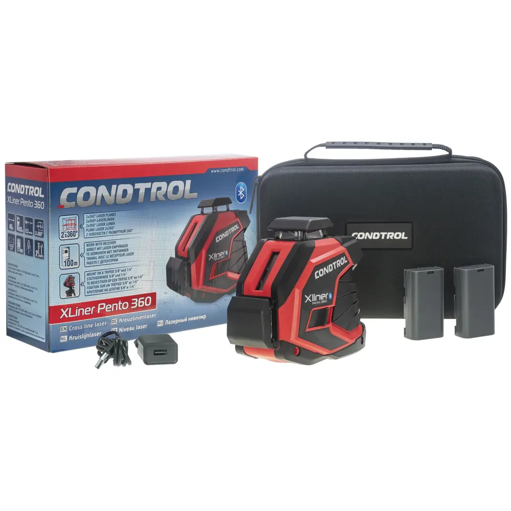 Уровень лазерный Condtrol Xliner Pento 360 с перекрестными лучами STLM-2131762 - Вид №3