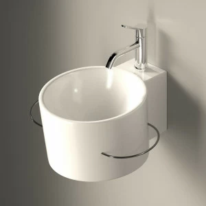 ACER0740NBM Подвесная раковина настенная круглая Agape  черная