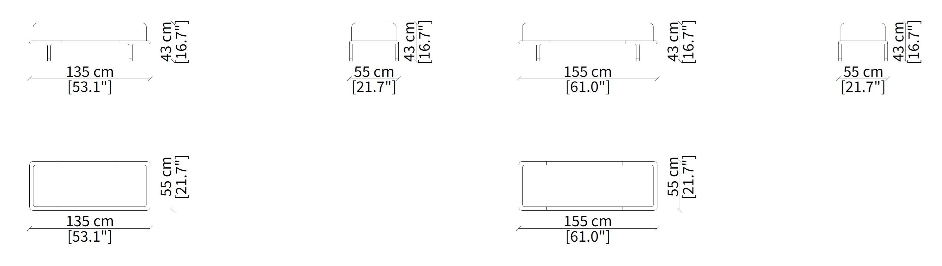 Мягкая скамейка из ткани Frigerio Alfred ARCH-00044010 - Вид №1