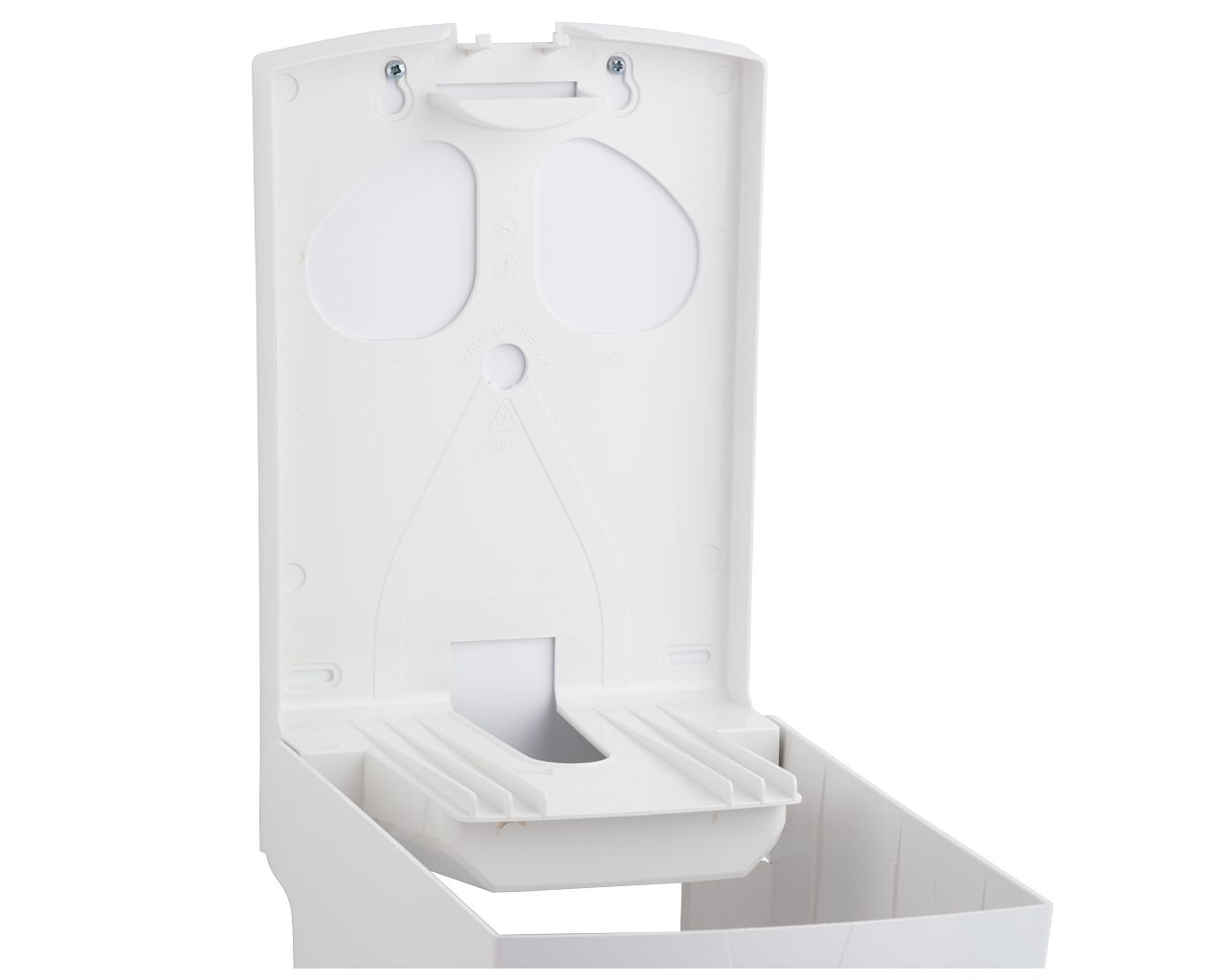 CTN101 Контейнер для бумажных полотенец в рулонах TOP MAXI, АБС-пластик, белый, синее окошко Merida  - Вид №2