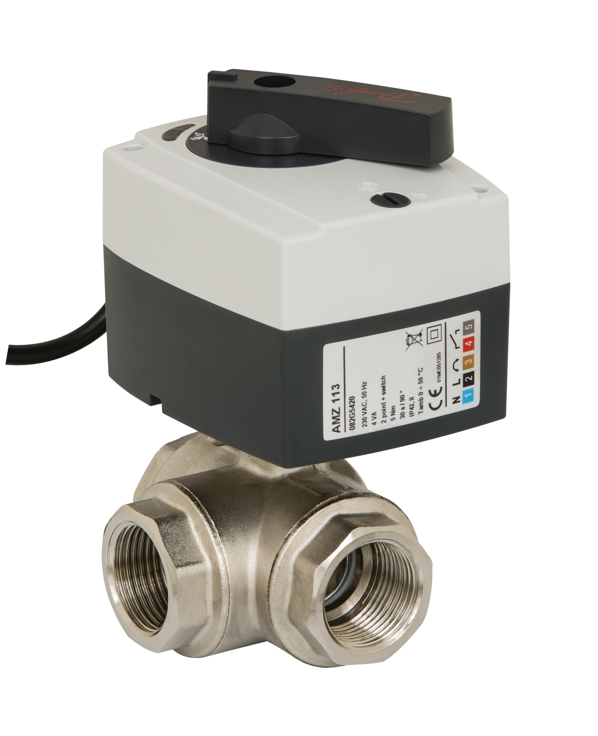 Danfoss Клапаны двухпозиционные шаровые с электроприводом AMZ 112 — проходной, AMZ 113 — трехходовой AMZ 113 кран шар 2х поз Ду32 э/п 24В 082G5415  - Вид №16