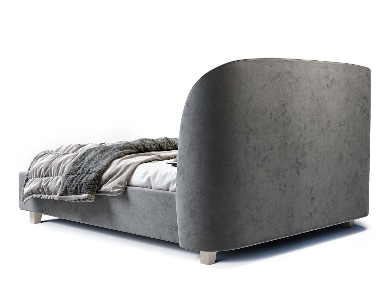 Кровать двуспальная 180х200 темно-серая Tulip THE IDEA ДИЗАЙНЕРСКИЕ 210655 Серый  - Вид №3