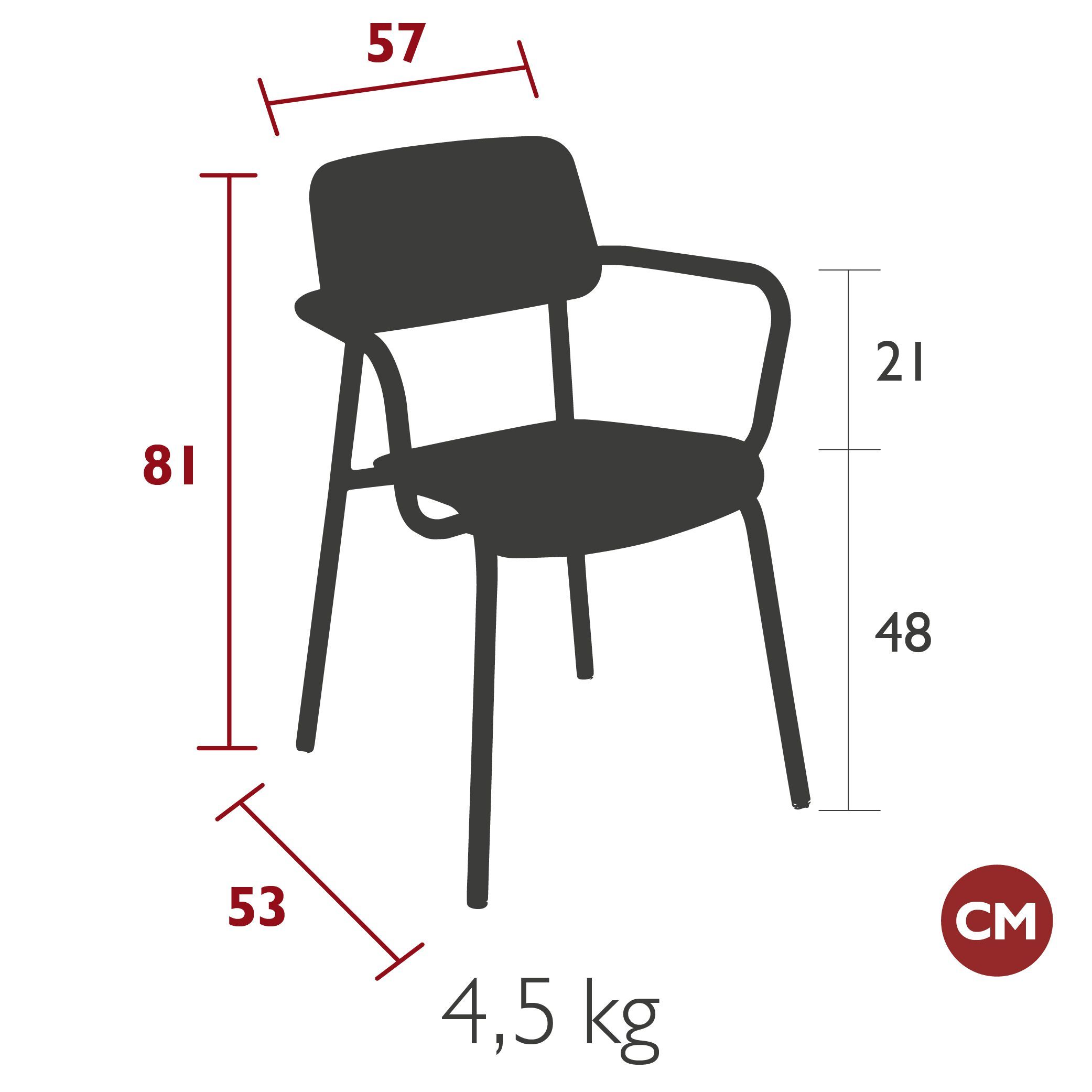 Штабелируемый стул из дуба с подлокотниками Fermob Studie ARCH-00098899 - Вид №28