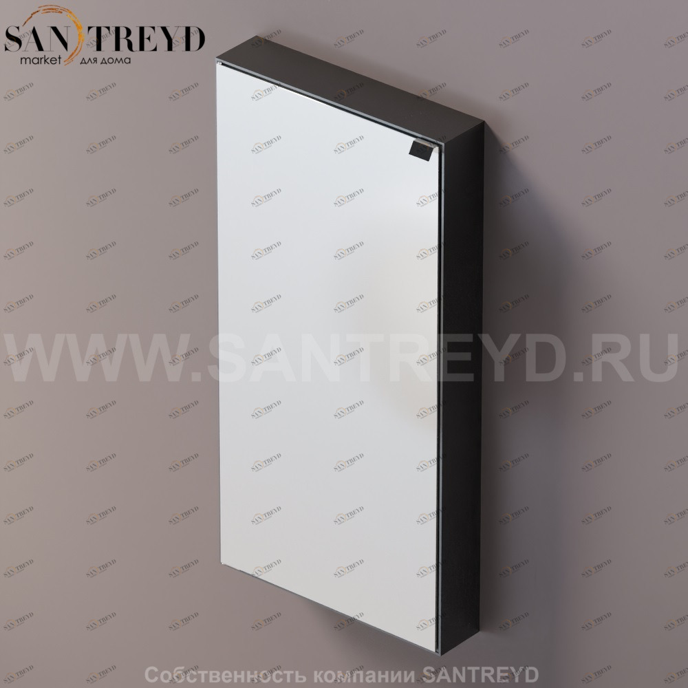 Agape 4x4 Шкаф с зеркалом 120 см в коробе из крашеного алюминия черный A4X4291HE