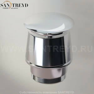 Agape  Донный клапан с хромированной крышкой с кольцом 30 мм для раковин или биде без переливного отверстия MET0346RS