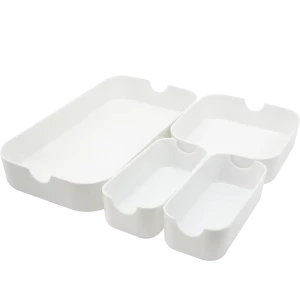 Набор из 4 корзин для выдвижного ящика Sensea Remix цвет белый 16.3x5.3x30.2 см