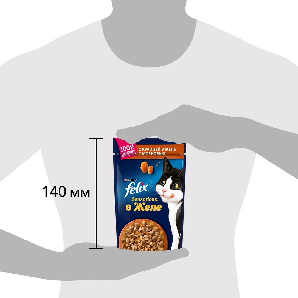 ПР0026300 Корм для кошек Sensations с курицей в желе с морковью, пауч 85 г FELIX  - Вид №9