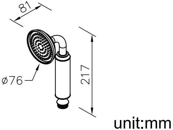 JUSTIME Ручной душ из латуни с гибкой фиксированной струей Classik sun-id-1453667 - Вид №1