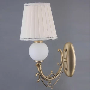 Бра металлическое с абажуром белое "Санна" 1026/1W-AB-P LUMIEN HALL САННА 00-3929737 Бежевый