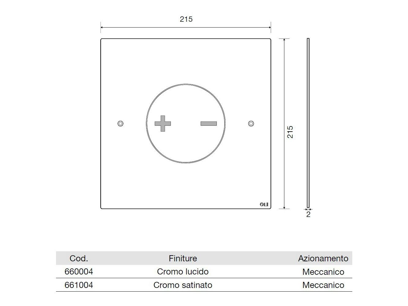 Полированная стальная туалетная панель управления OLI INO-X 04 ARCH-00065024 - Вид №3