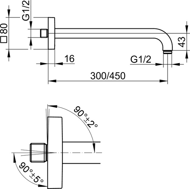53088070302 Душевой кронштейн DN 15 KEUCO Brausen und Brausezubehör - Вид №11