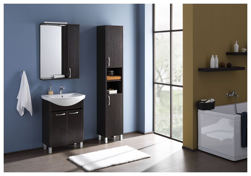 Шкаф-пенал для ванной Aquanet Донна 35 венге 00168940 - Вид №3