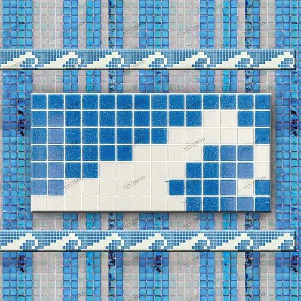 БОРДЮР ИЗ СТЕКЛЯННОЙ МОЗАИКИ BE117(m) ALMA БОРДЮРЫ 20 Бордюры из стеклянной мозаики BE117M