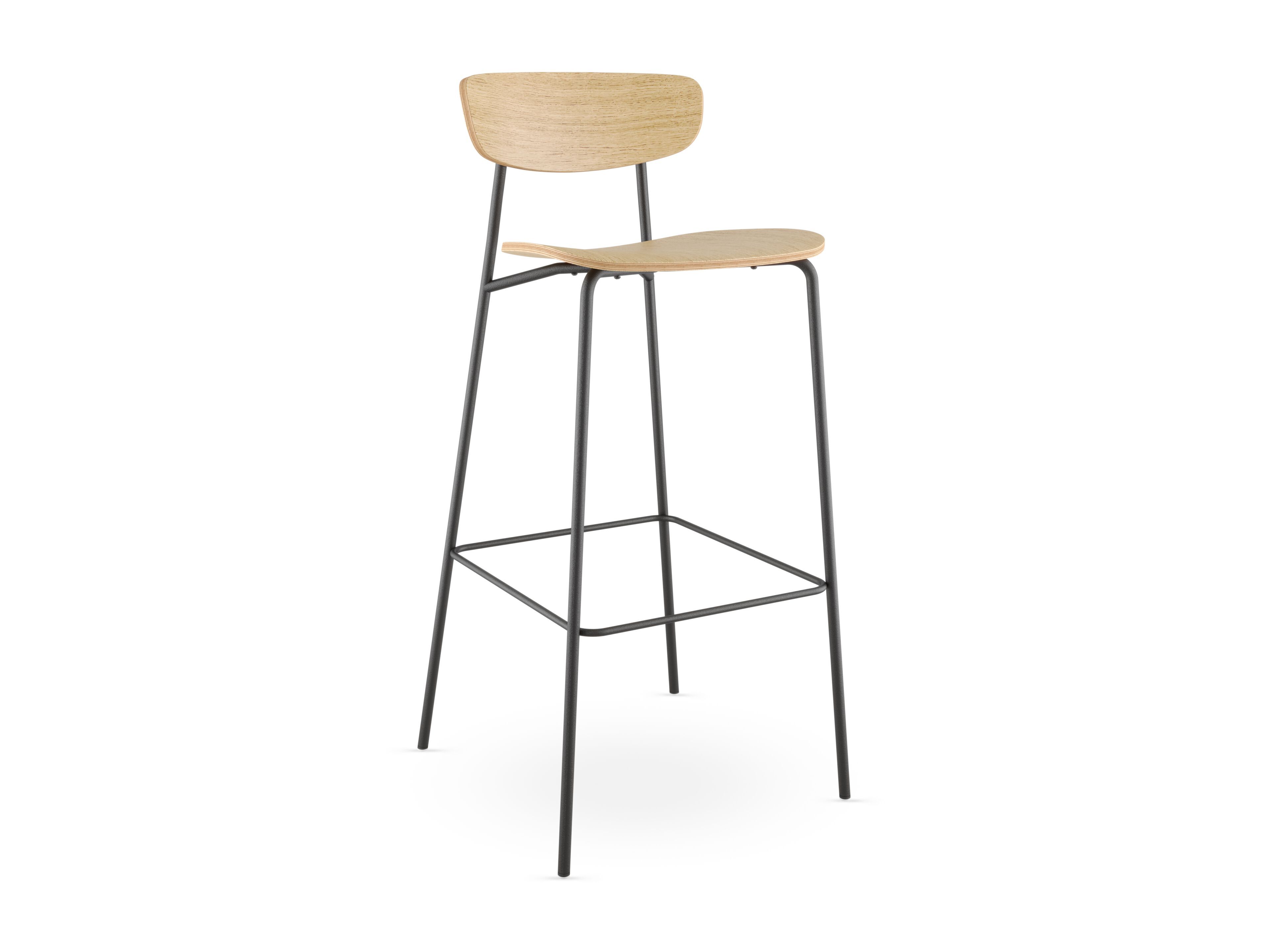 Стальной и деревянный барный стул с подставкой для ног LD Seating Trivi ARCH-00127846