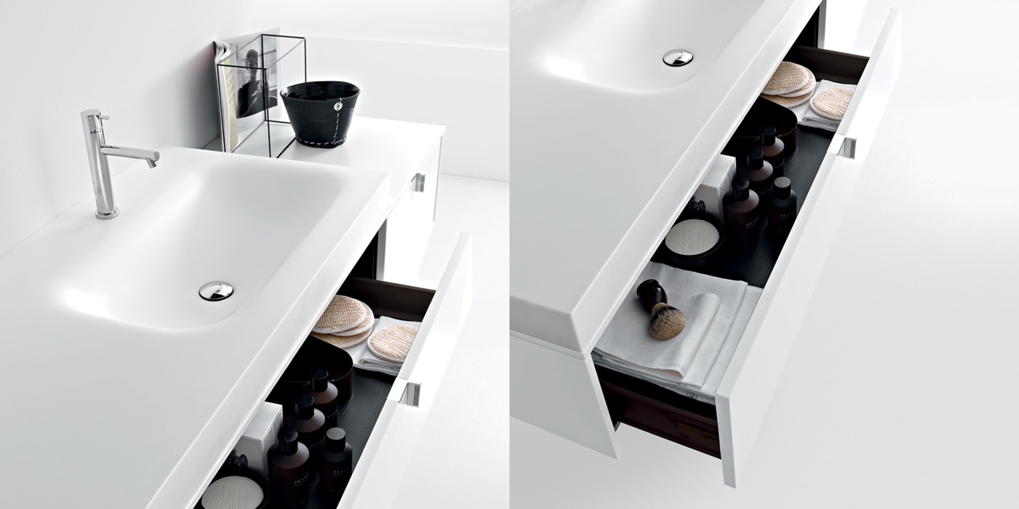 Комбинация ванной комнаты PV23 в отделке Corian / L41 Bianco  MILLDUE PIVOT PIVOT23 - Вид №2