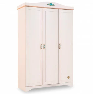 Шкаф распашной трехстворчатый беленый дуб Flower CILEK FLOWER 00-3832566 Бежевый